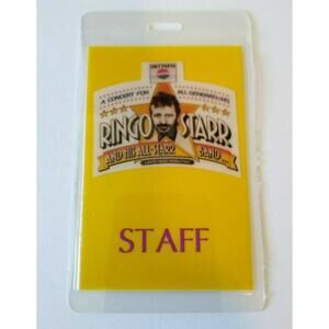 Ringo Starr Backstage Concert Pass 1989 Original Rock Pop Music The Beatles